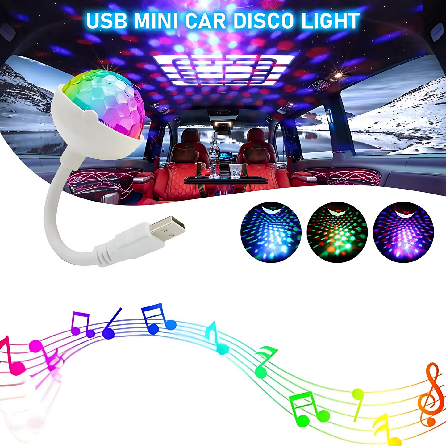 USB Car Atmosphere Star Light - Magical Ambiance with Mini LED Star Projection Lamp