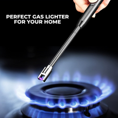 Electric Lighter Arc Windproof Flameless with 360° Flexible Neck & LED Power Display
