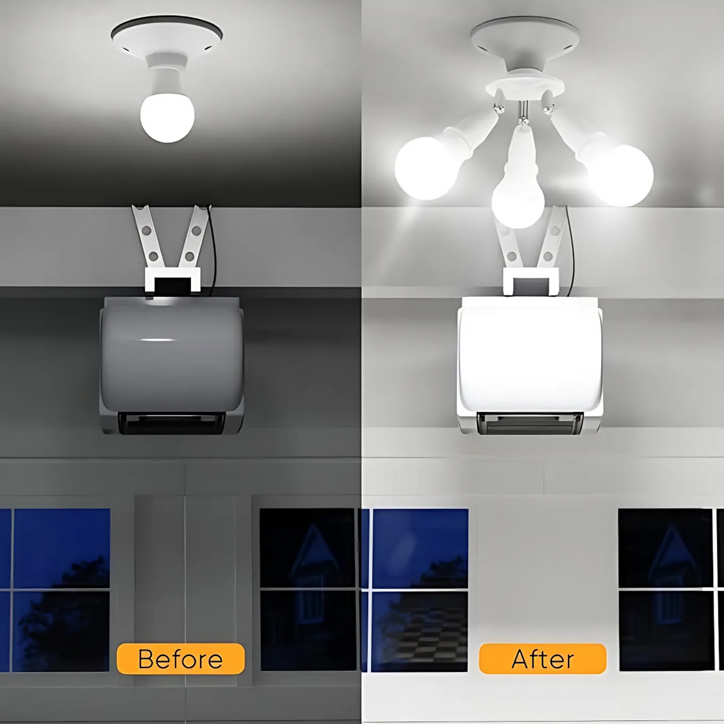 Flexible Rotation Lamp Holder 2,3, or 5 Heads LED Light Bulb Holder Adapter Converter