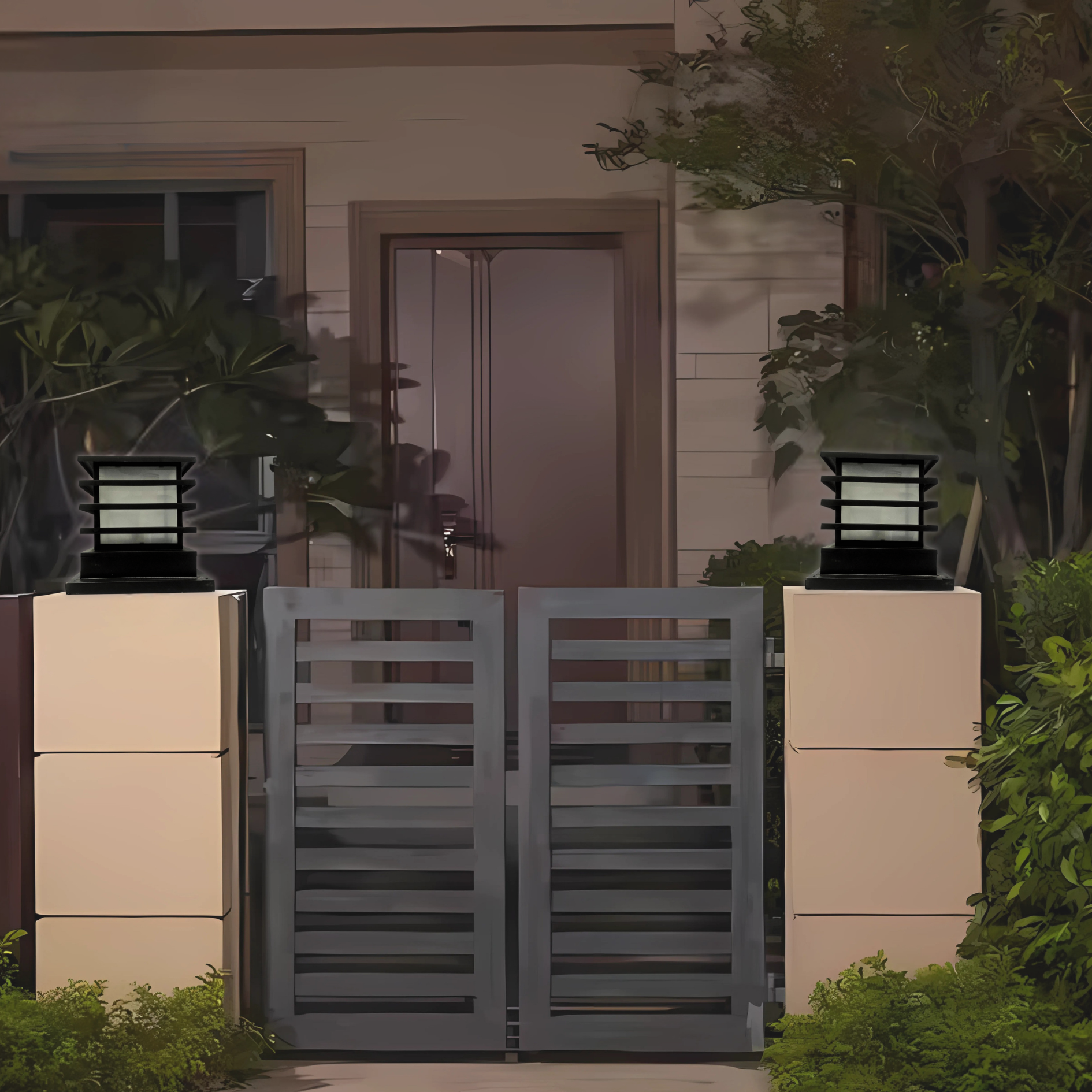 Square Pillar Lights Outdoor, IP65 Waterproof Outdoor Fence Column