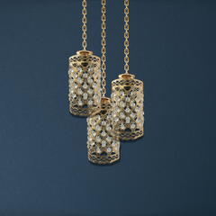 3-Lights Round Cluster Cylinder Chandelier