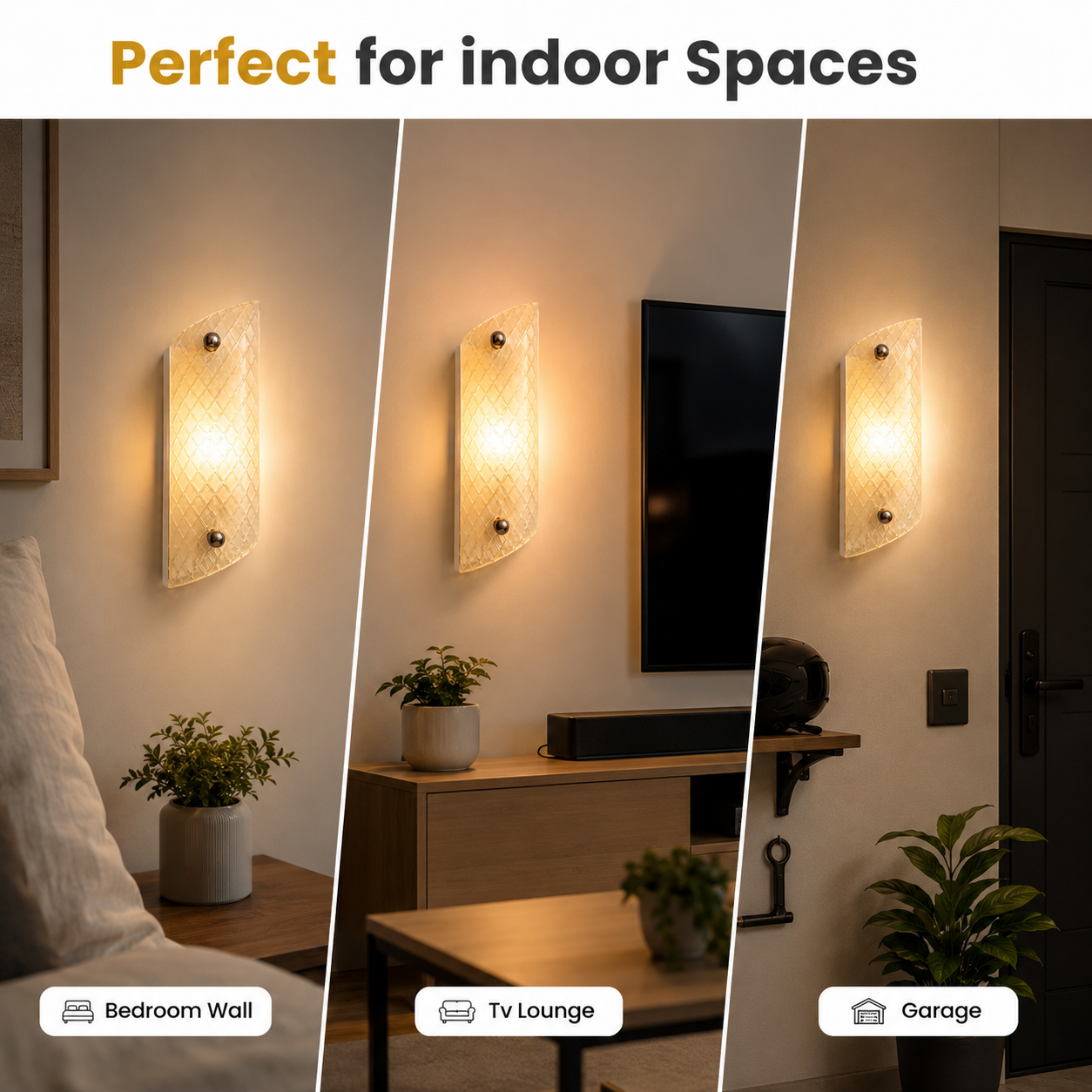 Modern Glass Wall Light Frosted Panel for Living Room Glow