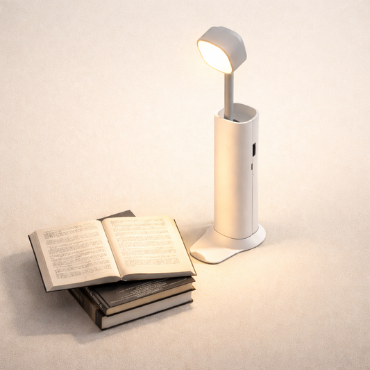 Rechargeable LED desk lamp with adjustable head for study use