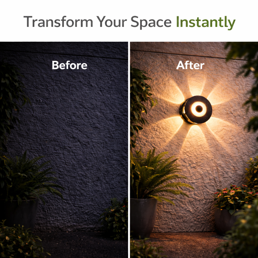 installation process outdoor wall lamp drill and screw mounting