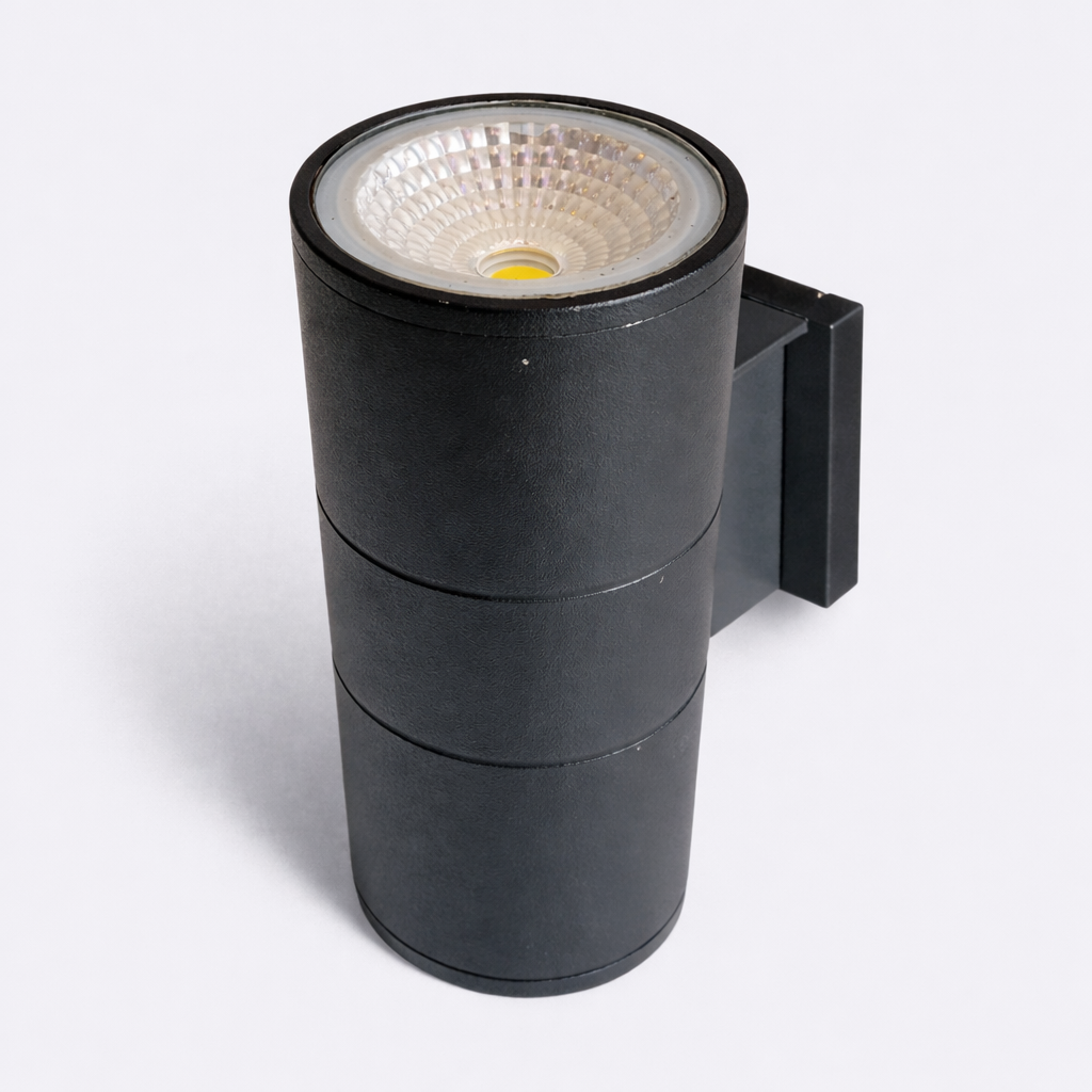 Energy efficient LED wall sconce with metal finish