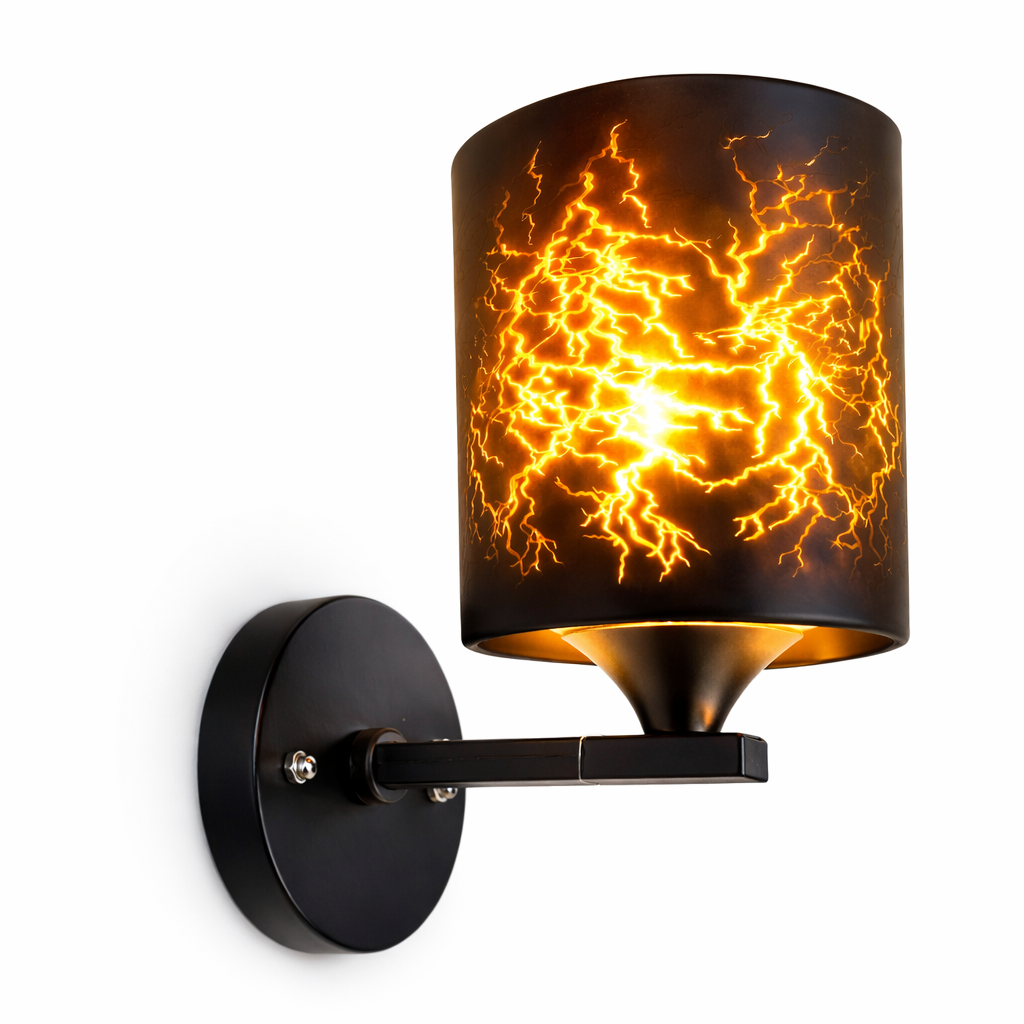“Modern indoor wall lamp with artistic lightning cutout pattern”
