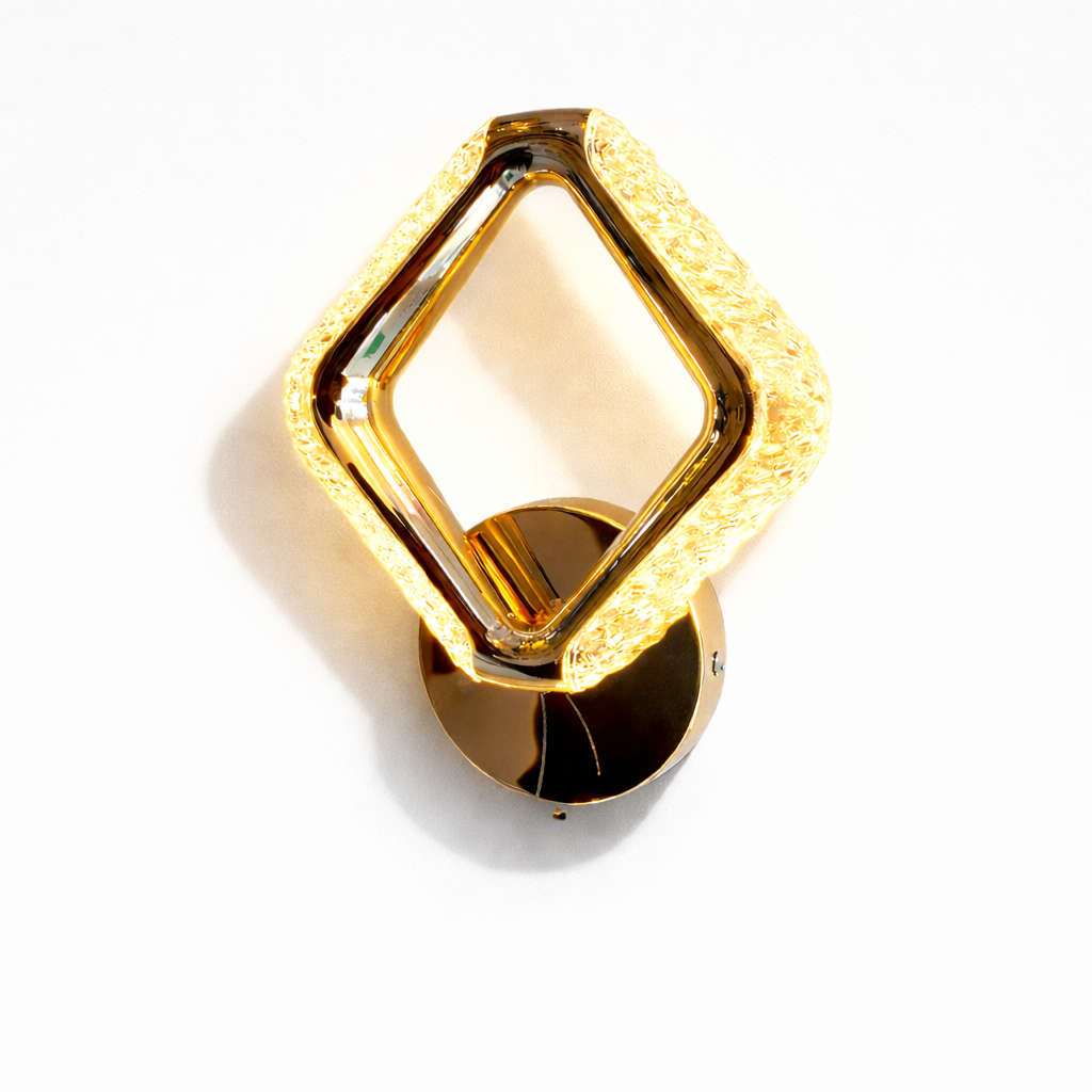 Gold LED chandelier wall light with crystal glow finish 2 design
