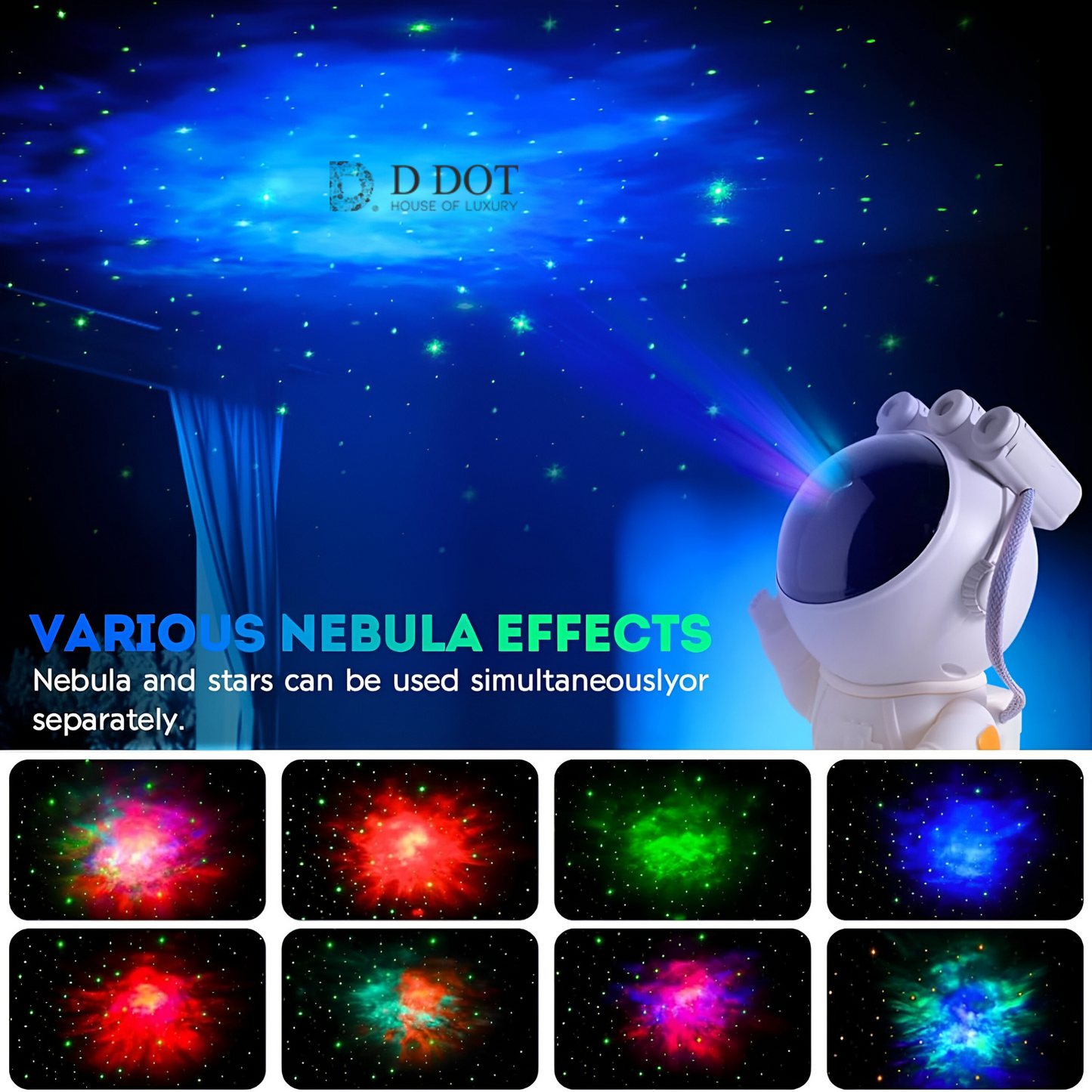 Astronaut Galaxy LED Projector - Starry Sky Night Light for a Magical Experience