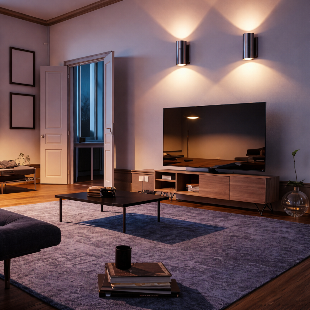 Modern LED wall light with black cylindrical metal body