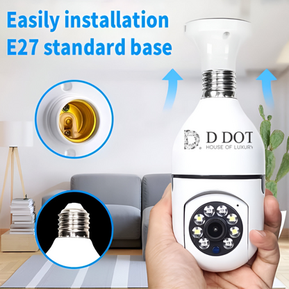 Secure Your Home with a 360° WIFI Smart Light Socket Security Camera - Motion Detection & Two-Way Communication