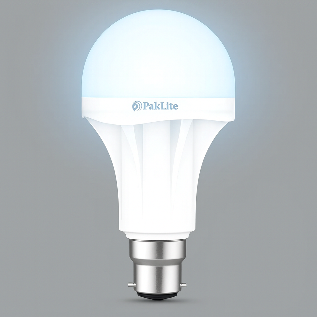 PakLite LED light bulb on a gray background