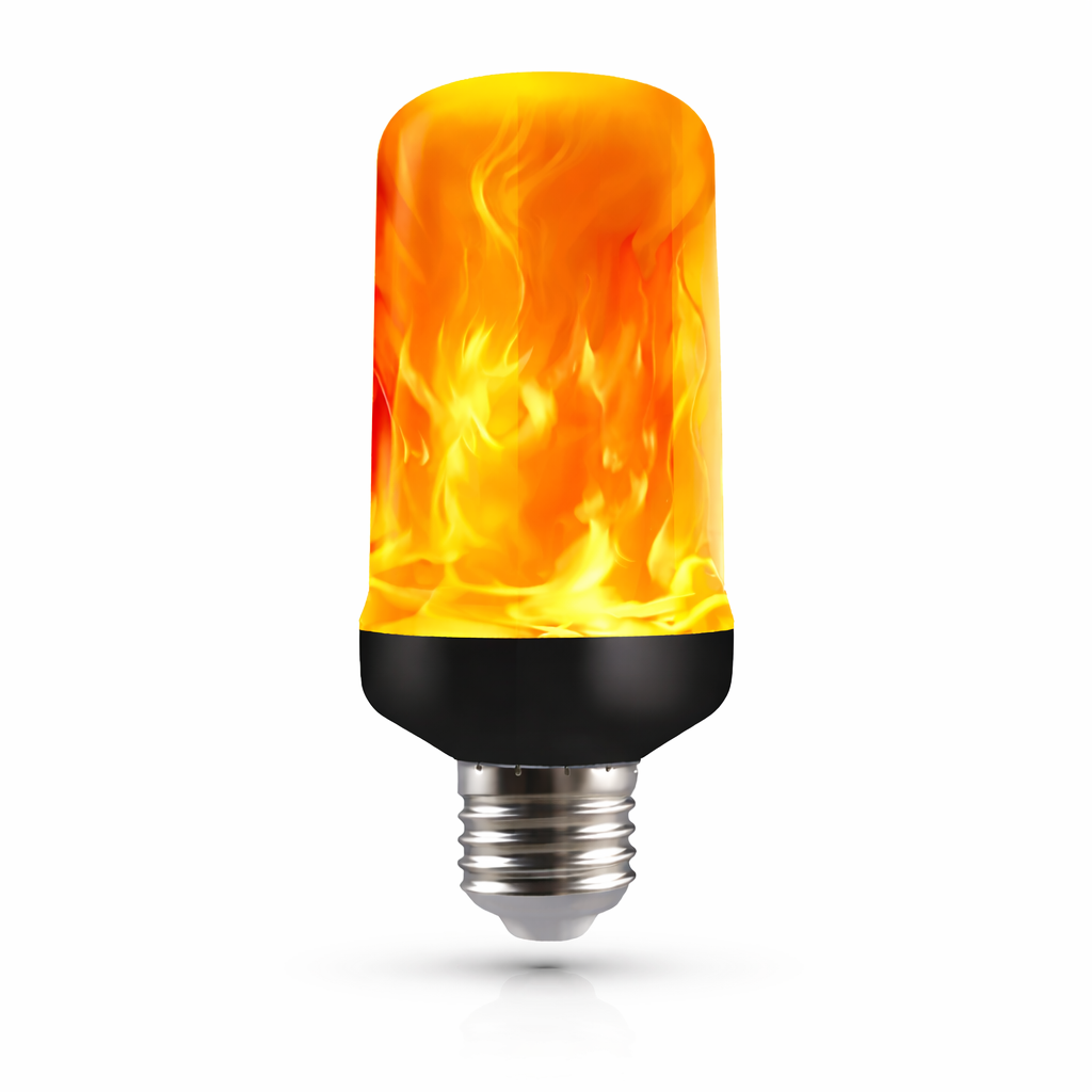 Flame LED light bulb with realistic flickering fire effect