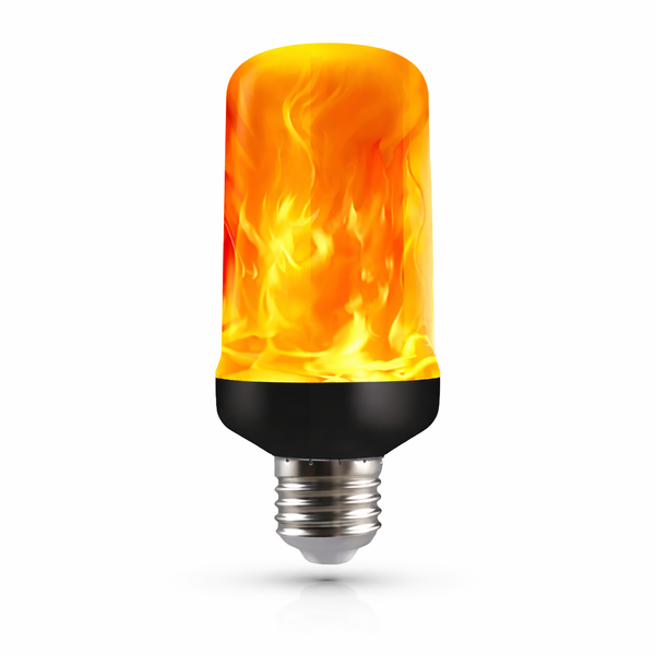 Flame LED light bulb with realistic flickering fire effect