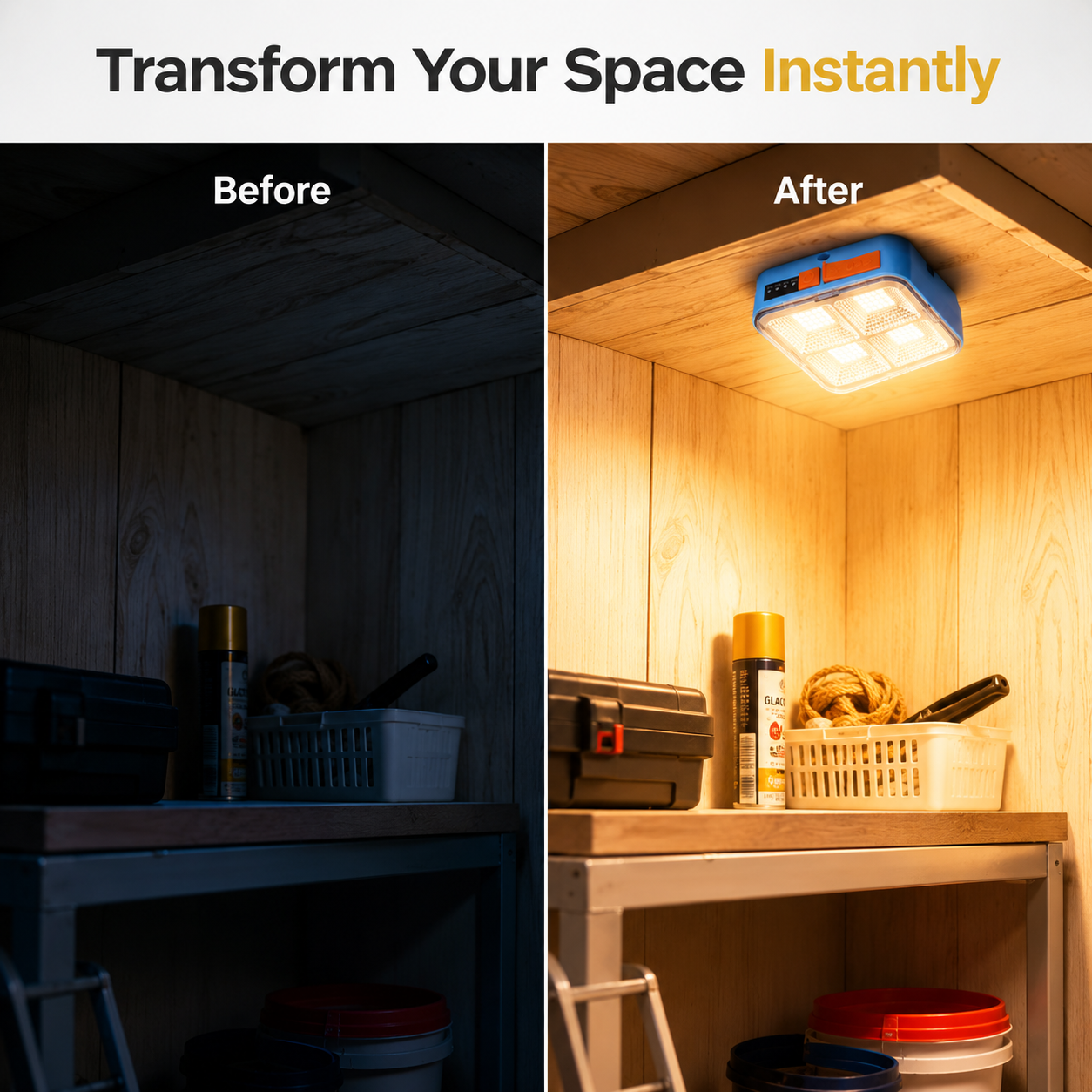 Solar Rechargeable LED Camping Light with Power Bank & Magnetic Mount