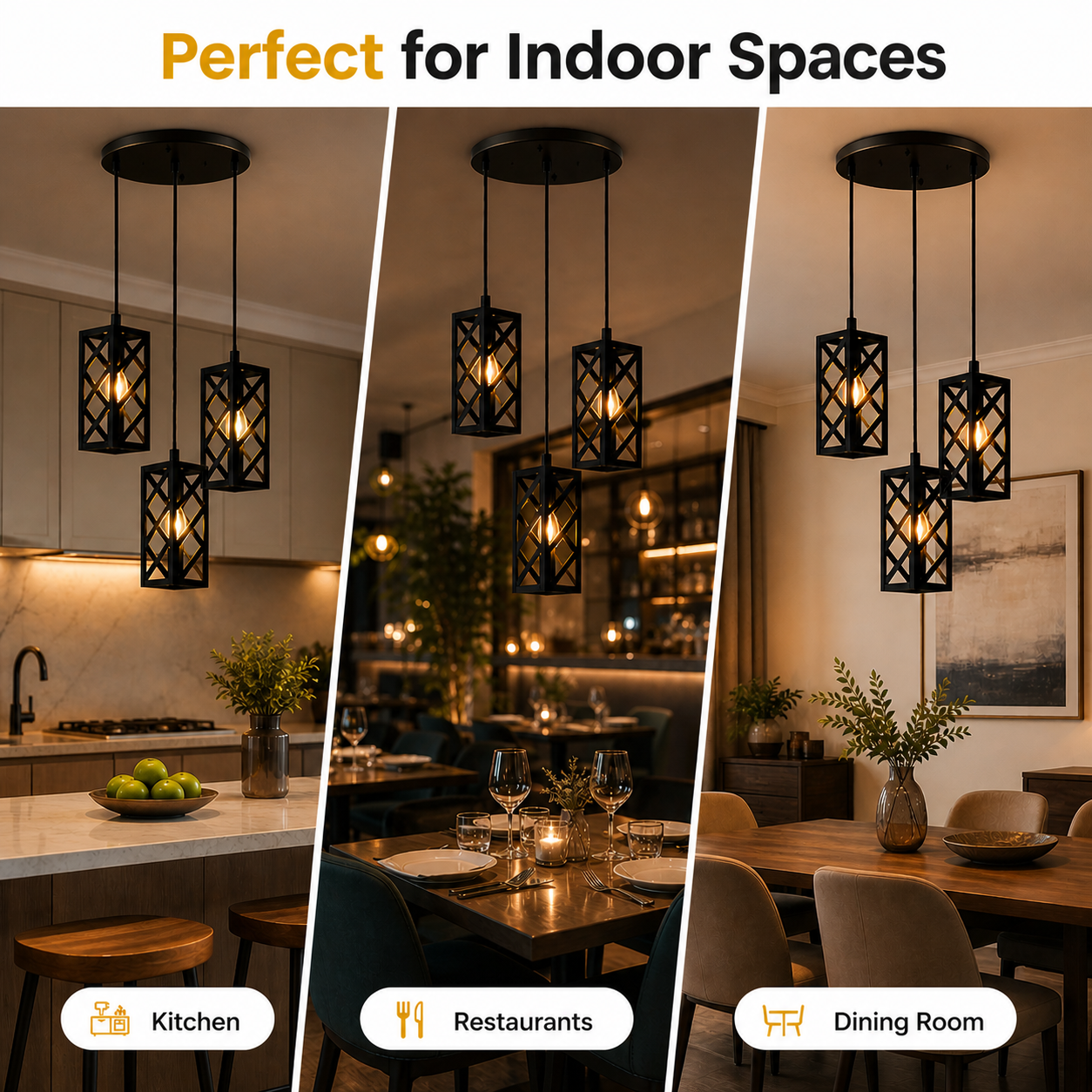 3-in-1 Train Style Pendant Light – Modern Metal Indoor Fixture