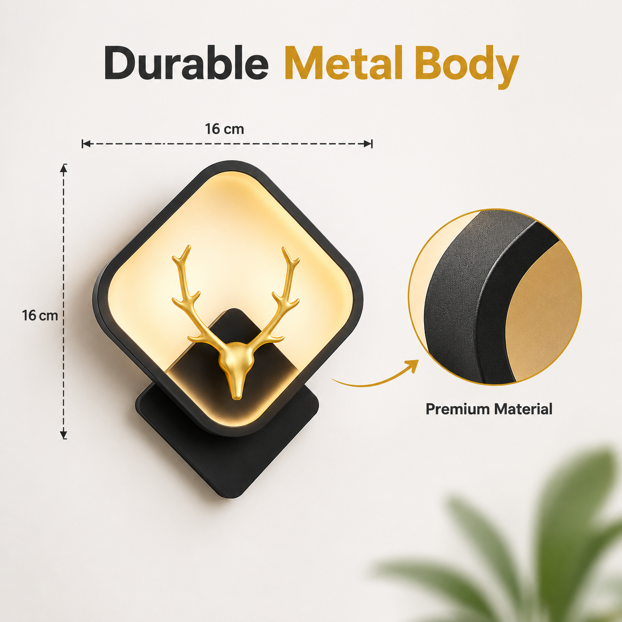 LED Deer Wall Light Metal Decorative Wall Sconce for Modern Interiors