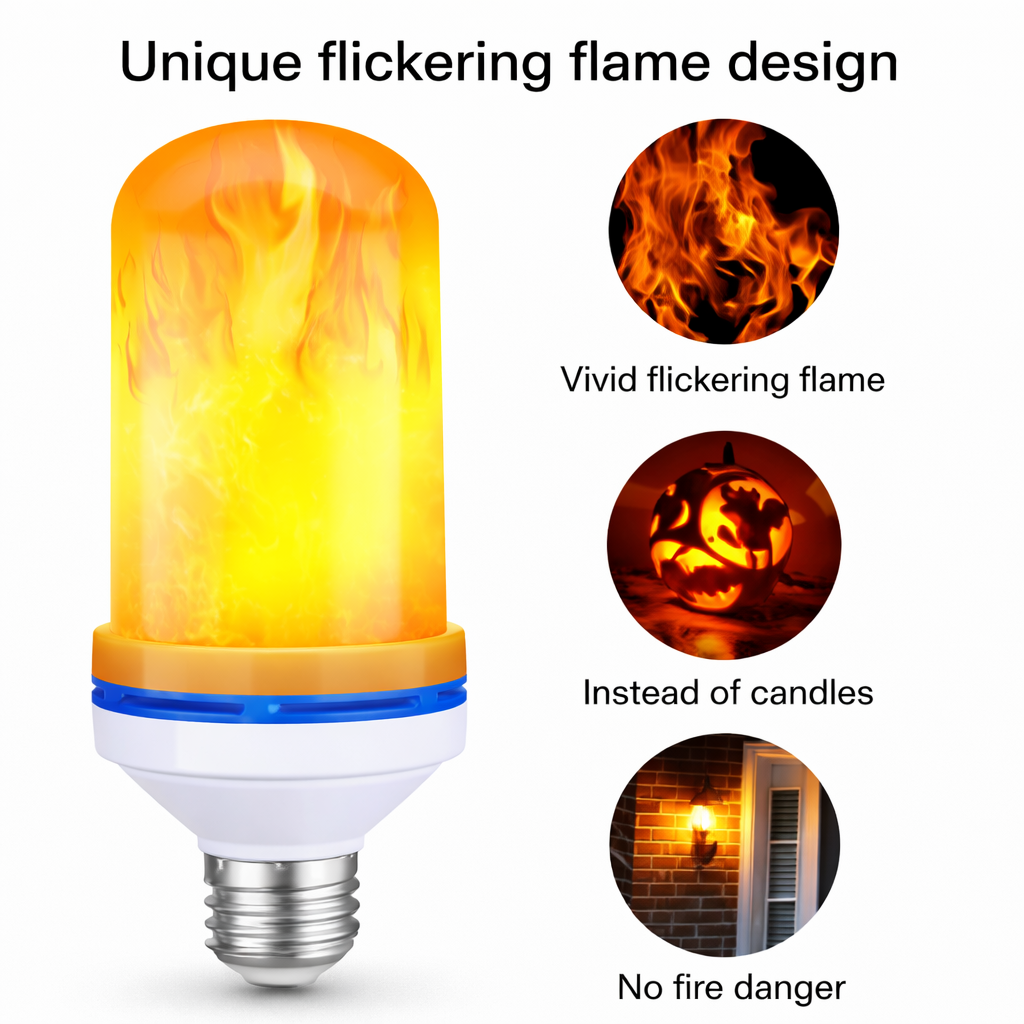 Multi-mode flame LED light for decorative fixtures