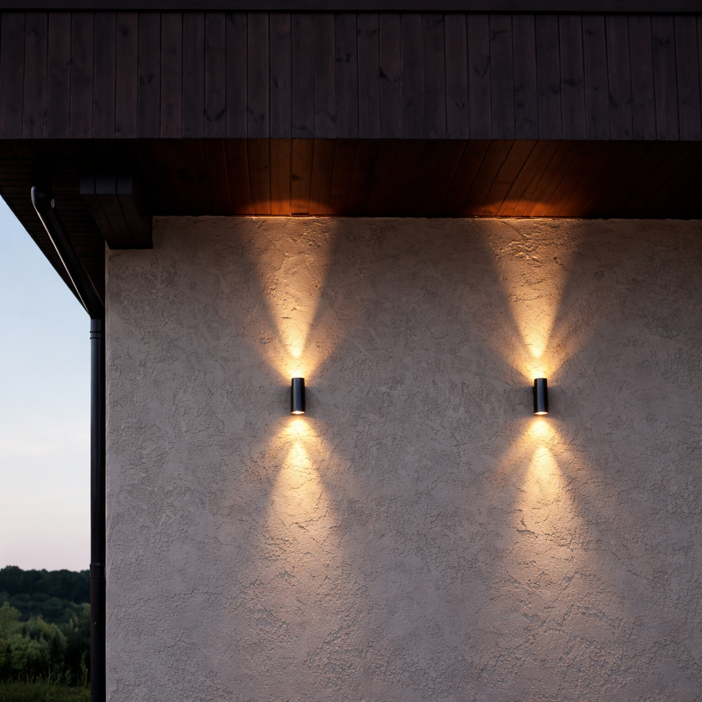 Cylindrical LED wall light for indoor hallway lighting