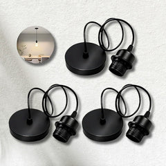 Modern black pendant ceiling light sockets with cords for home interiors