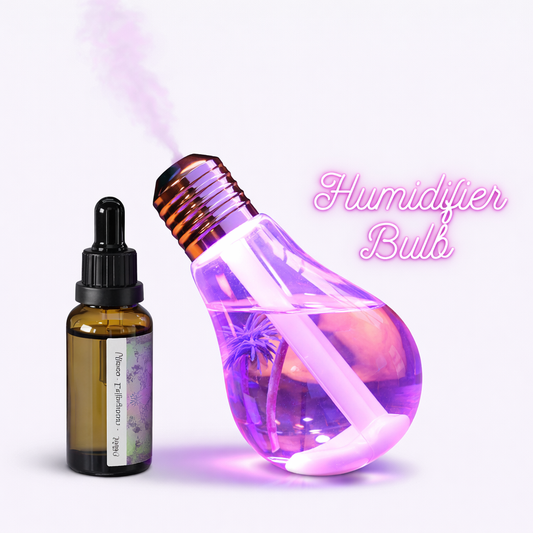 Humidifier bulb with LED night light on modern desk