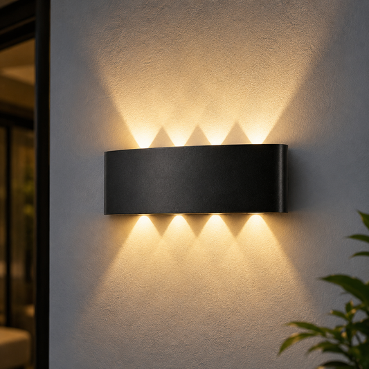 LED Wall Light 4+4 Up Down Aluminum Outdoor Sconce