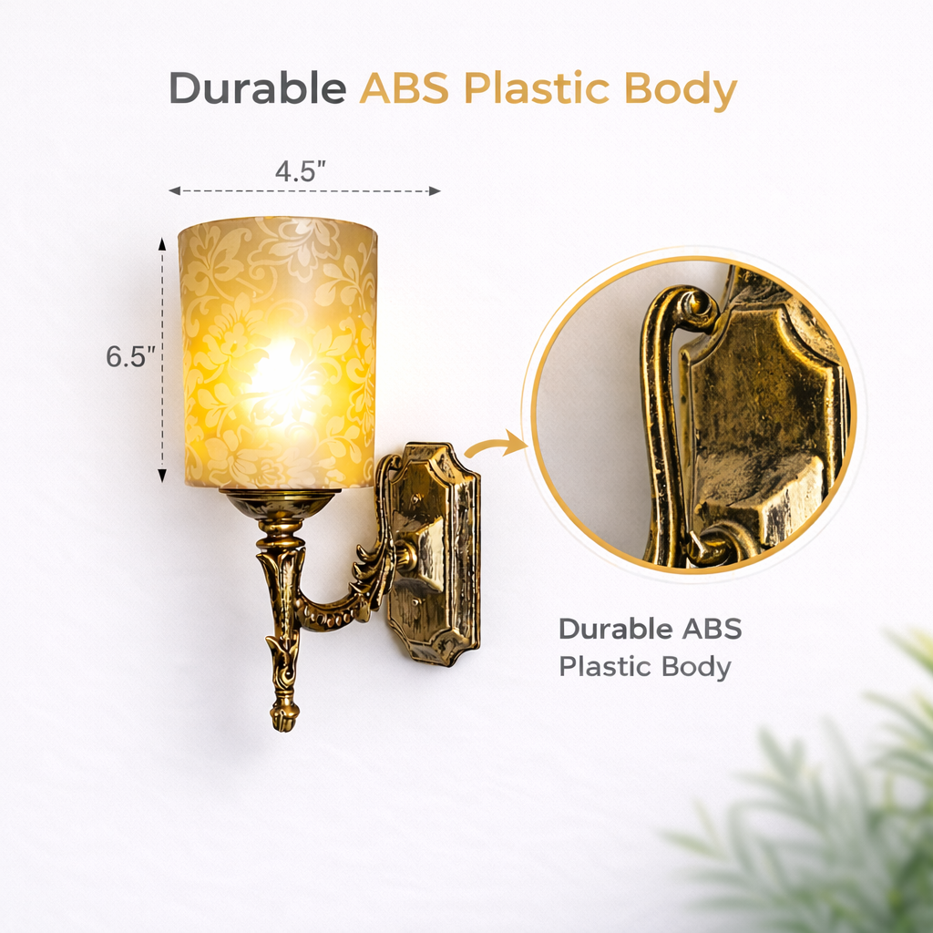 close up textured ABS body vintage wall sconce design