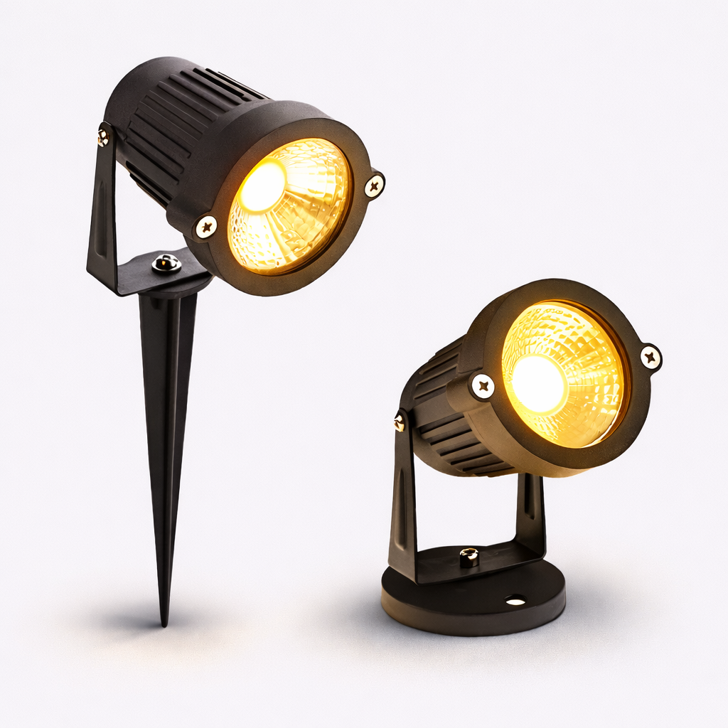 “Outdoor LED Spotlight with adjustable design for garden lighting.”