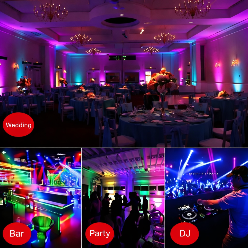 Modern RGB stage light setup for indoor event venues
