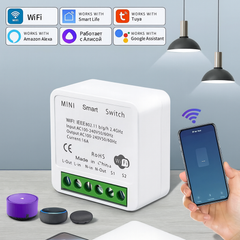 Smart WiFi mini switch for Alexa and Google home automation.