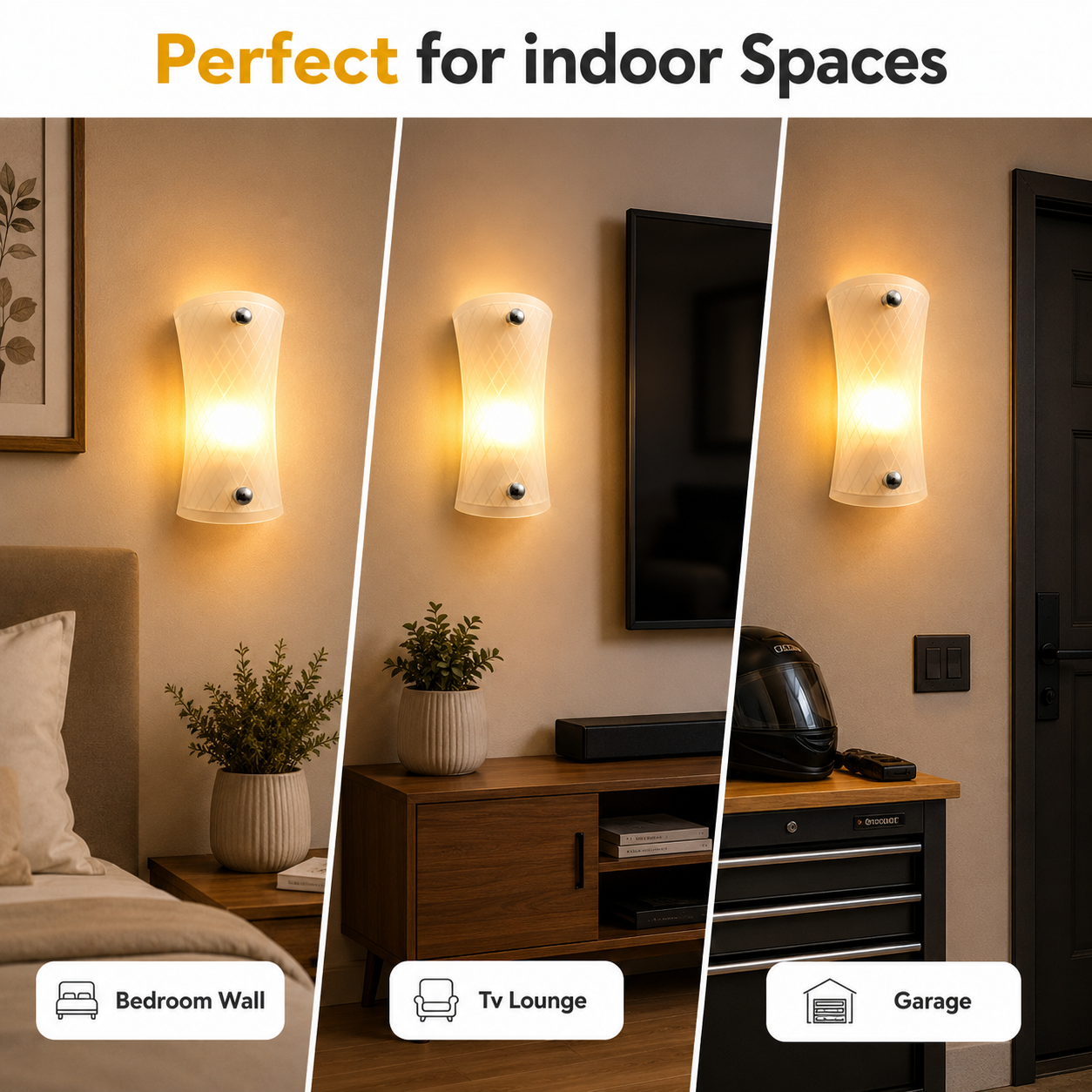 Modern Glass Wall Light Frosted Panel for Living Room Glow