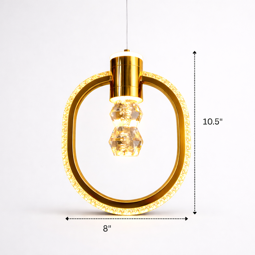Luxury ceiling light with warm golden illumination