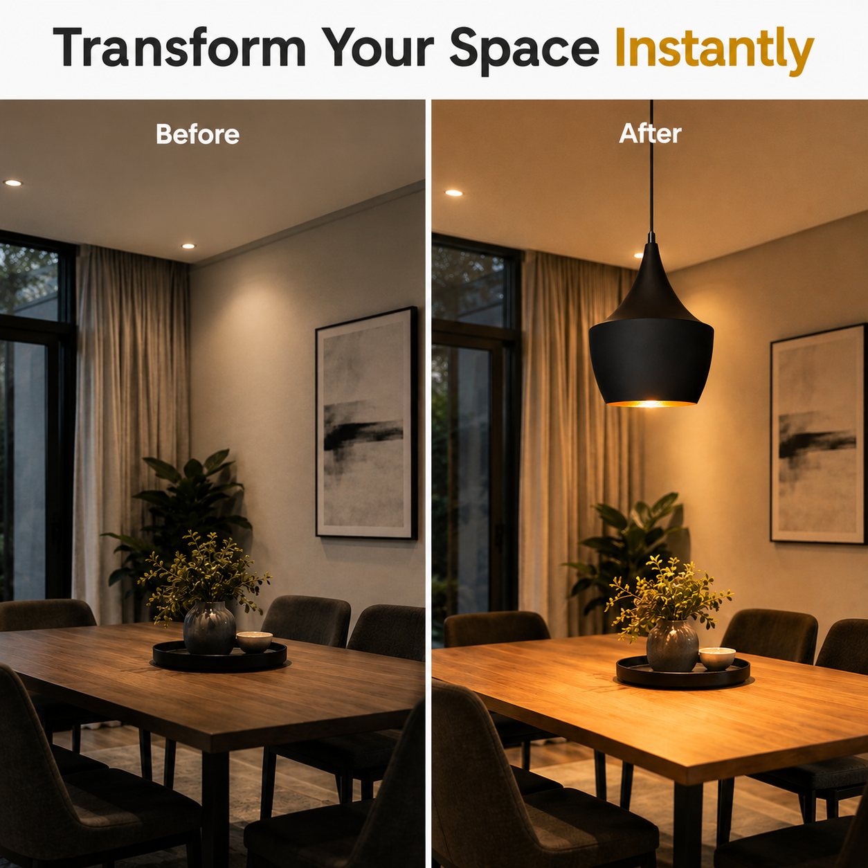 Minimalist black metal hanging light for modern interiors