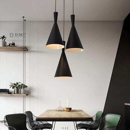 Black Cone Ceiling Lamp - Sleek Modern Lighting Fixture (1 Piece)