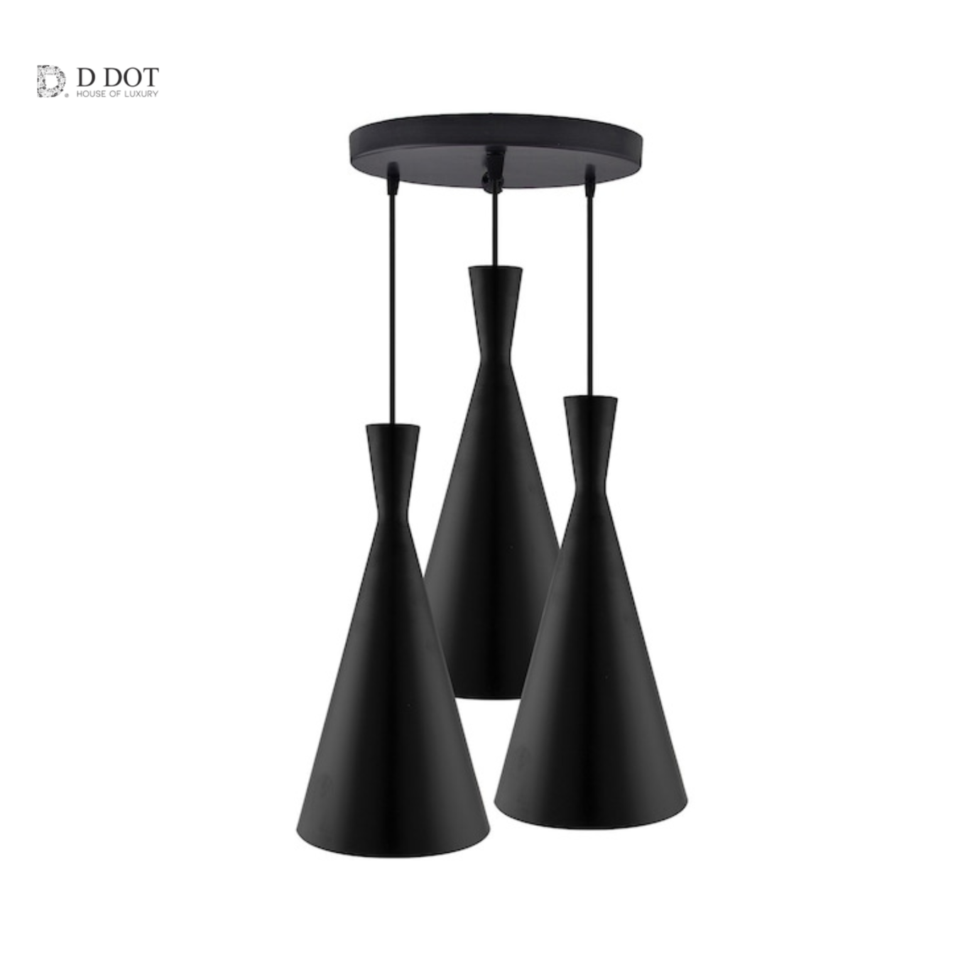 Black Cone Ceiling Lamp - Sleek Modern Lighting Fixture (1 Piece)