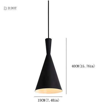 Black Cone Ceiling Lamp - Sleek Modern Lighting Fixture (1 Piece)