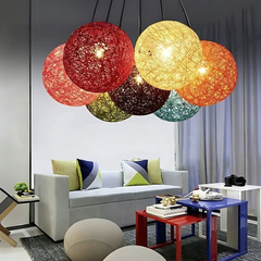 Hanging Light Lantern Round Shade Colored Ball Design