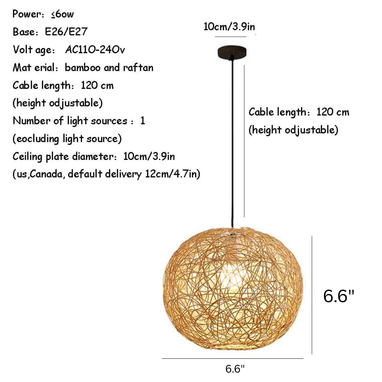 Hanging Light Lantern Round Shade Colored Ball Design