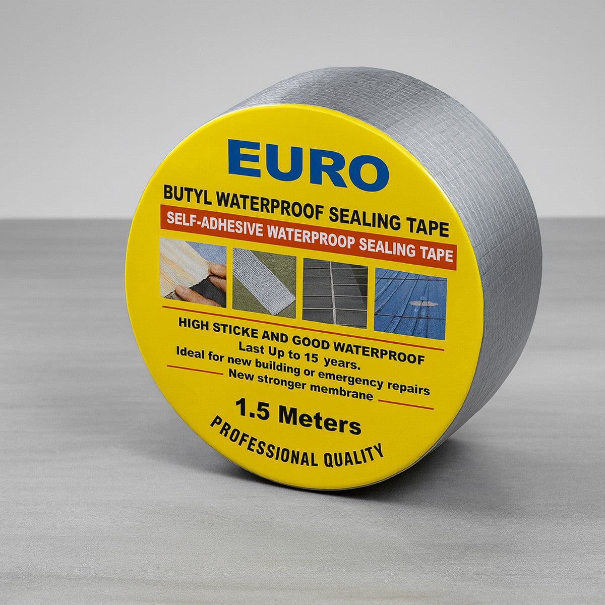 Self-adhesive aluminum butyl tape for long-lasting waterproof sealing