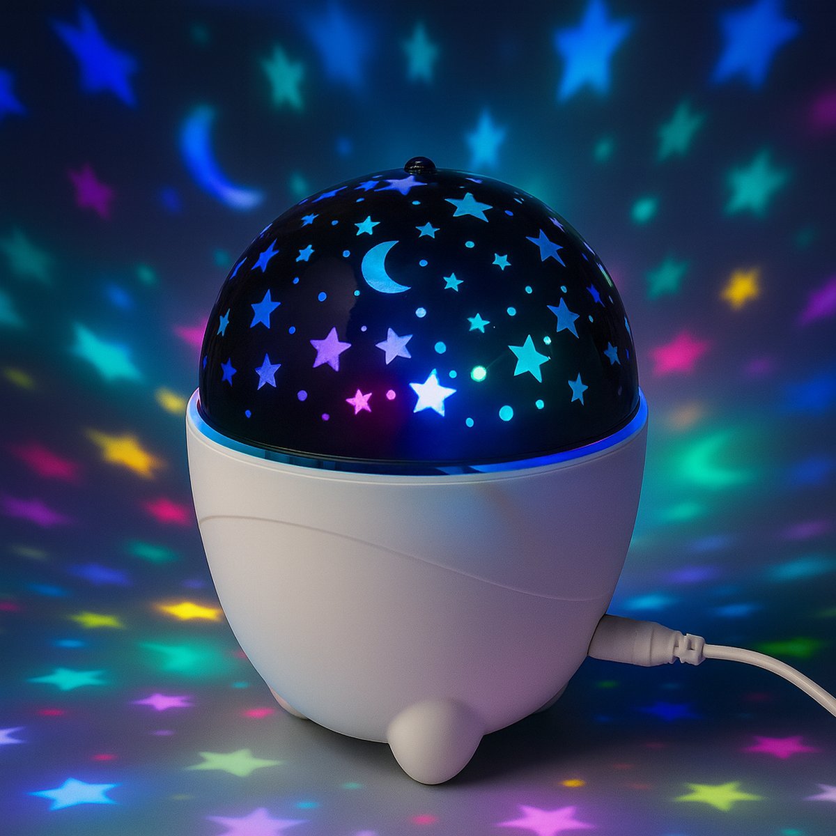 Star and moon LED projector lamp for kids bedroom décor