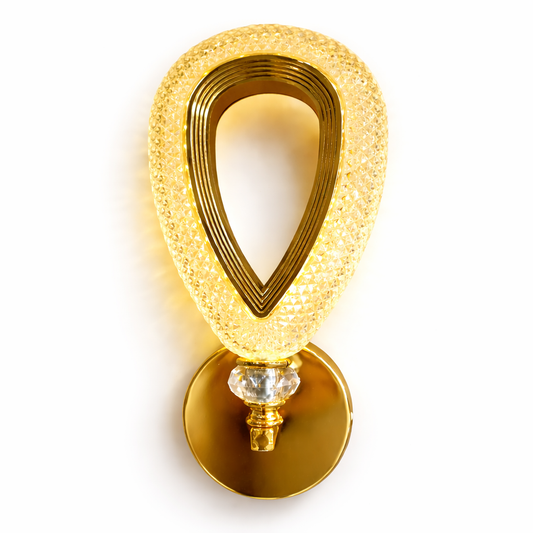 Modern gold crystal LED wall light for luxury bedroom décor