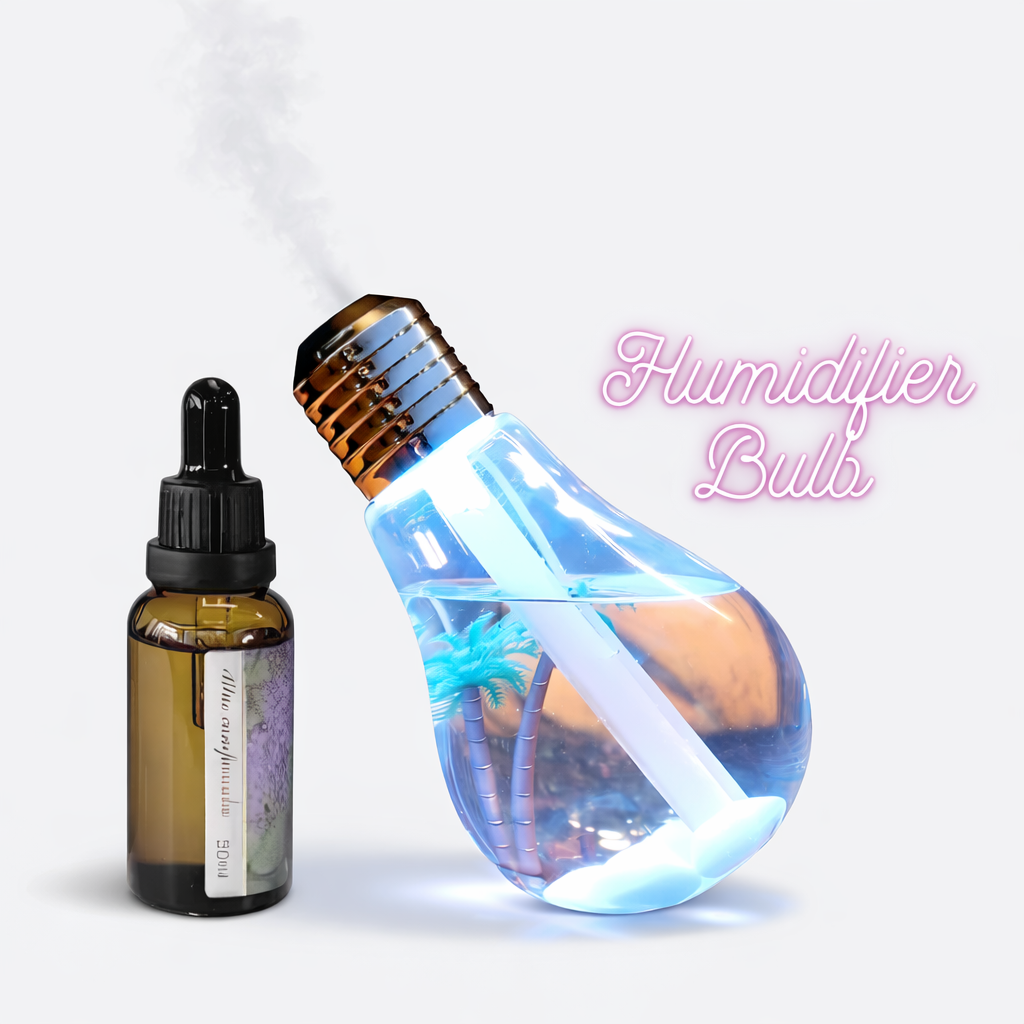 Compact desktop humidifier bulb for bedroom comfort