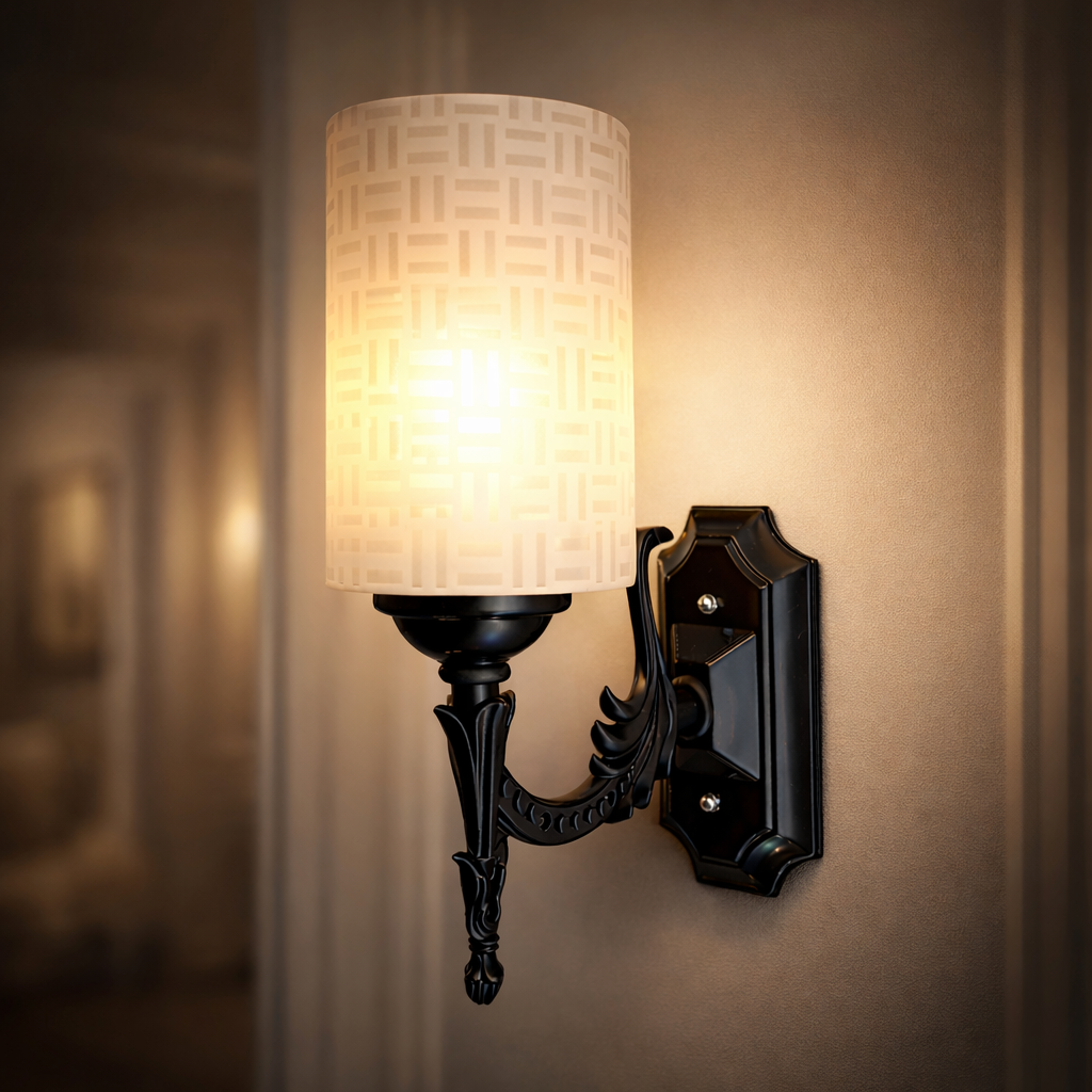 Classic bedroom wall light with warm ambient glow