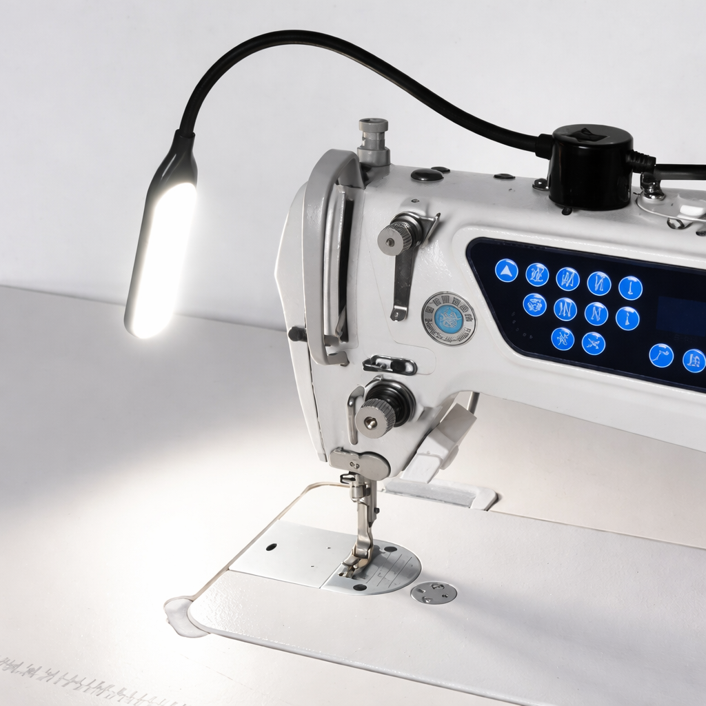 Adjustable LED work light for tailoring machine