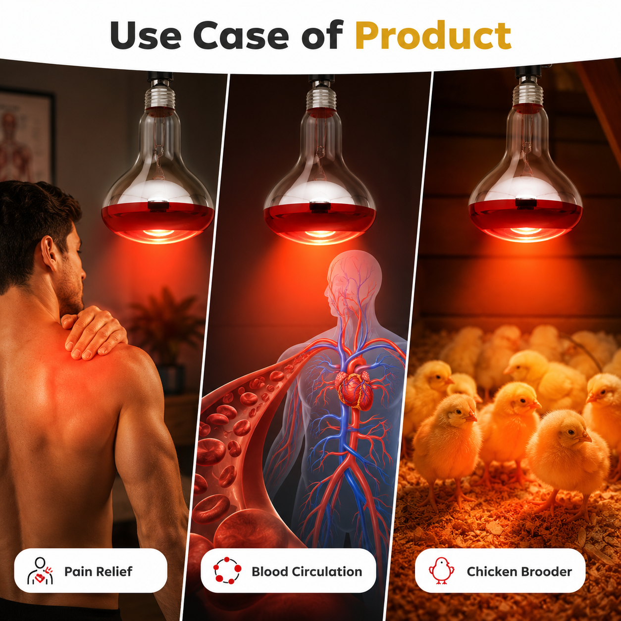Infrared Heat Therapy Bulb – Pain Relief & Blood Circulation Support