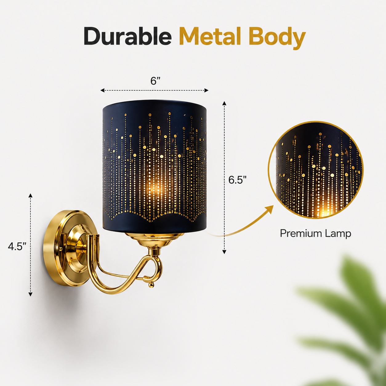 Premium Gold Wall Sconce Metal Star Shade Luxury Lighting