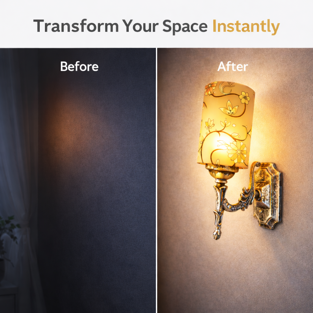 Antique style wall sconce for TV lounge accent lighting