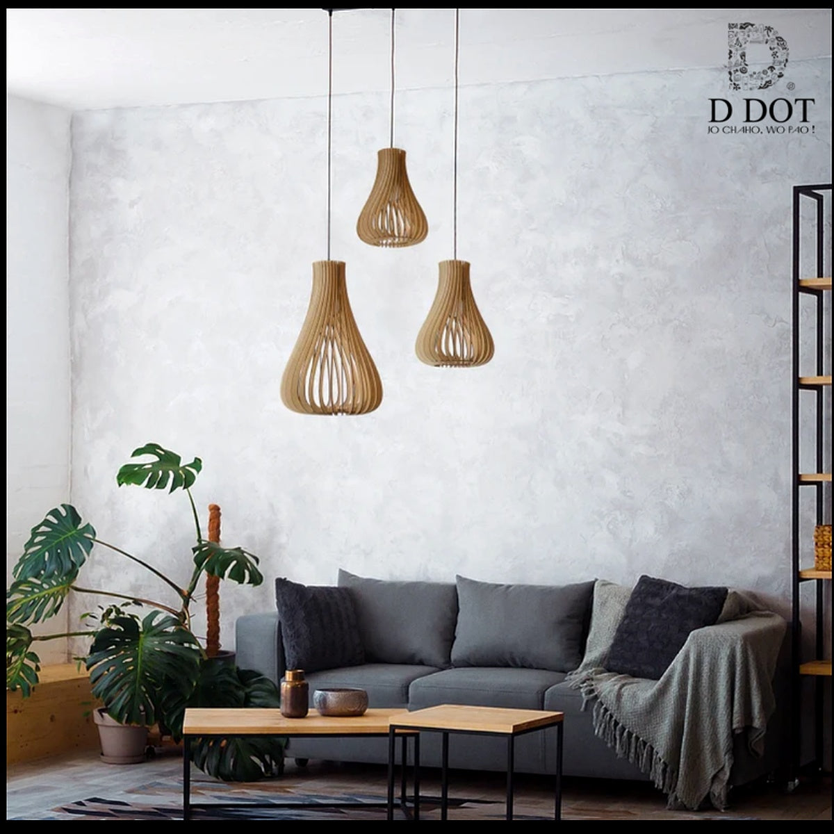 Compact 10 inch wooden pendant lighting for apartments