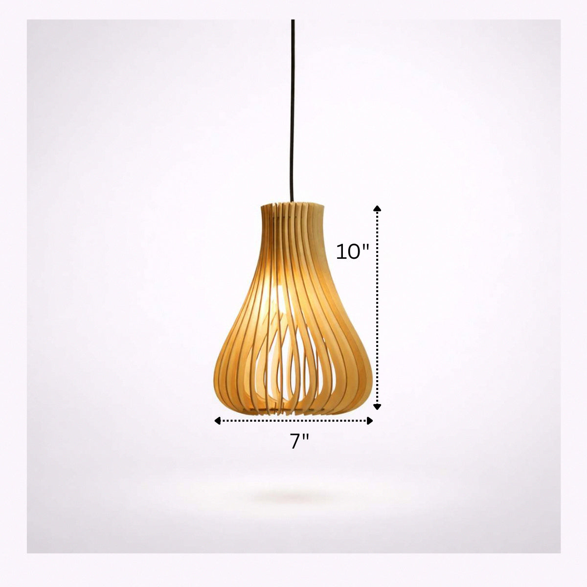Elegant home lighting fixture with slatted wood design