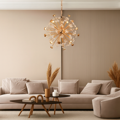 Luxury gold crystal chandelier lighting modern living room interior design