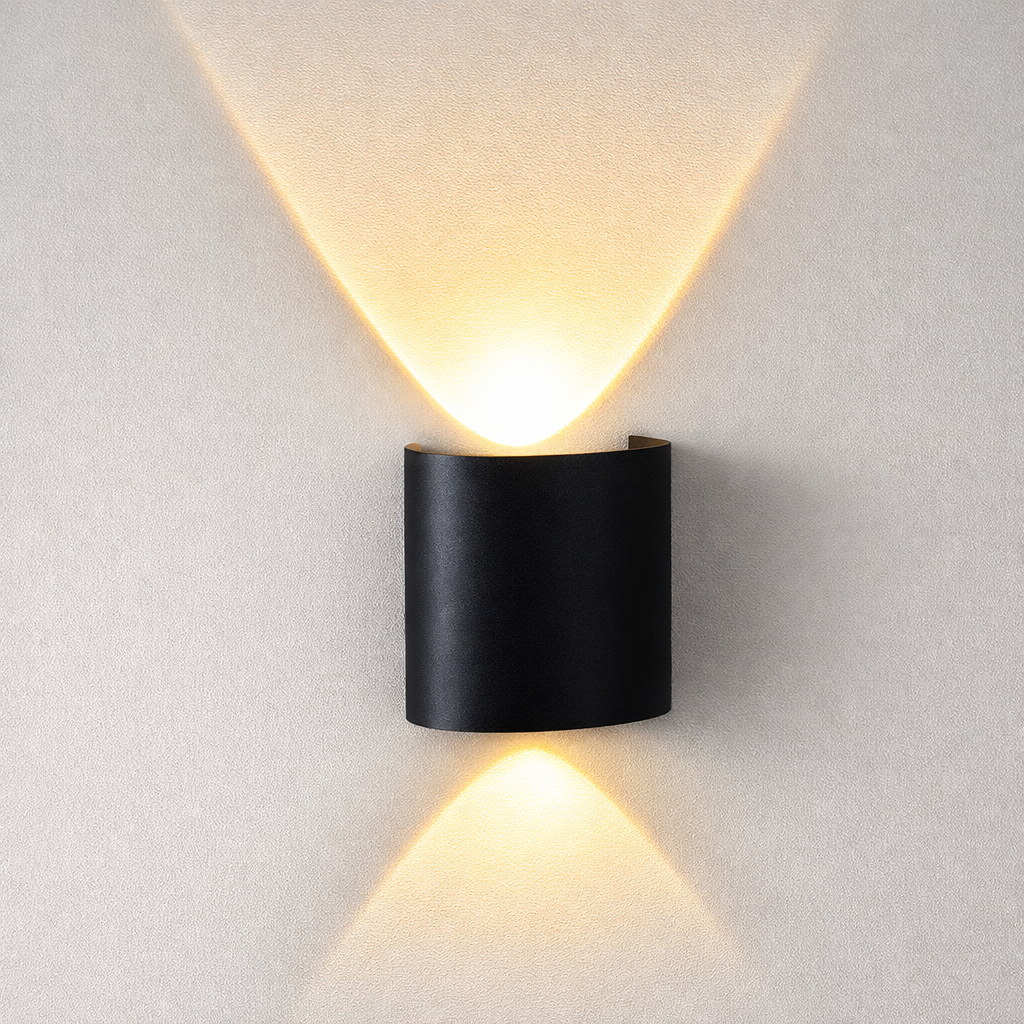 Modern LED wall light with golden up and down glow